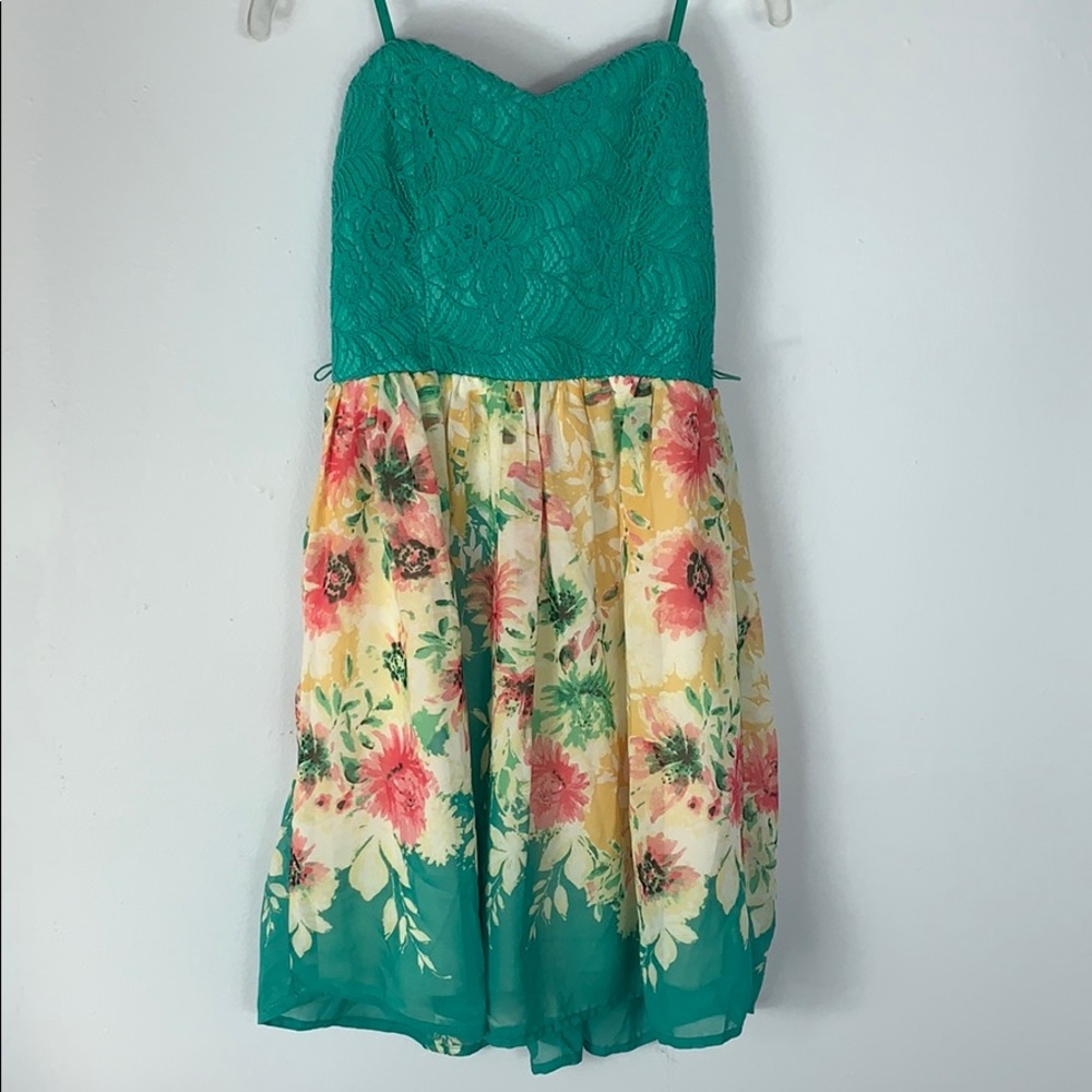 Trixxi size 5 floral dress with sweetheart top